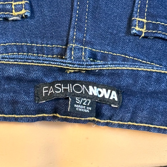 Fashion Nova Dark Blue Jean Shorts - Picture 5 of 6